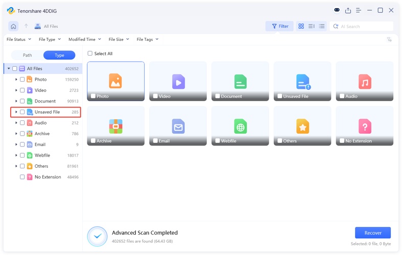 click the unsaved file tab