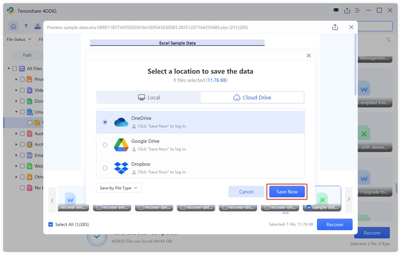 save the recovered file