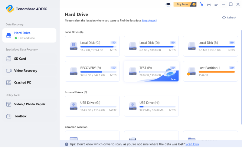 lost partition interface