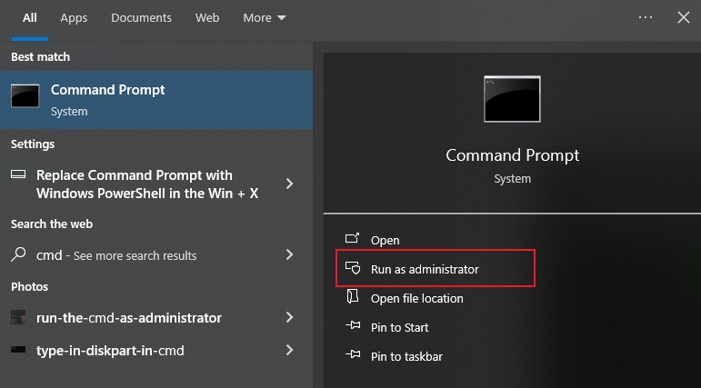run the cmd as administrator