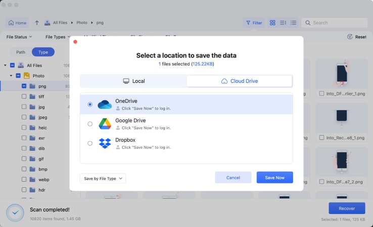 click save now to store the recovered files
