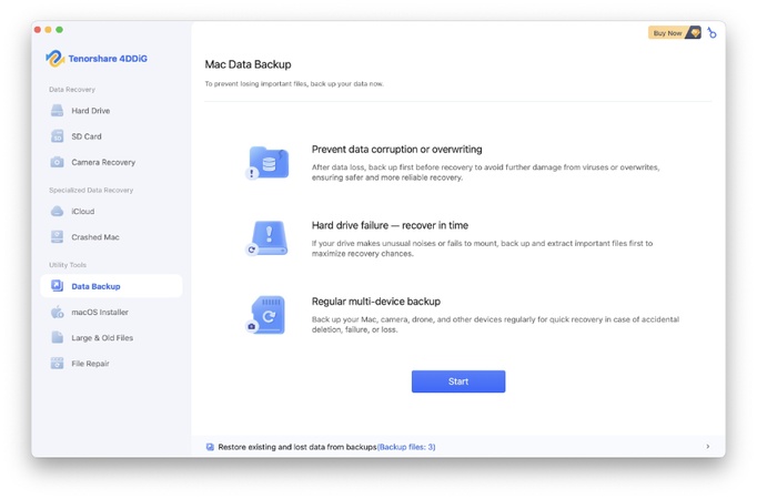 use 4ddig to back up data
