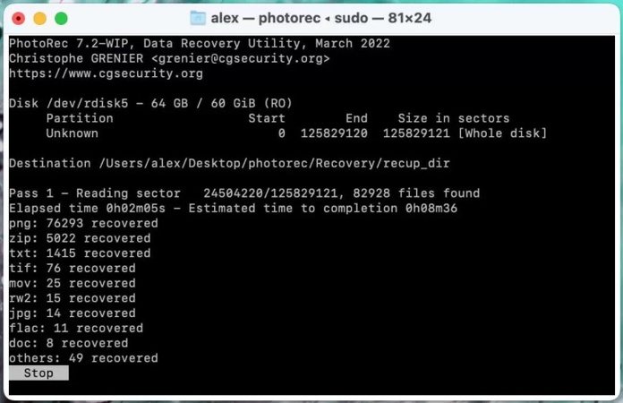 photorec data recovery tool