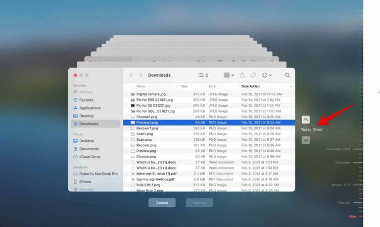 restore deleted photos from time machine on mac