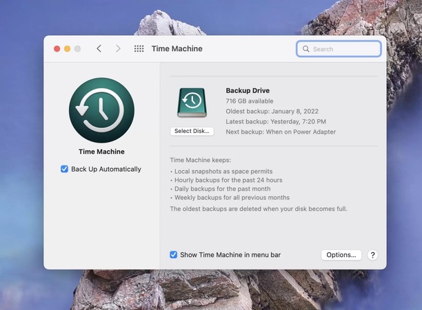 restore files from time machine backup