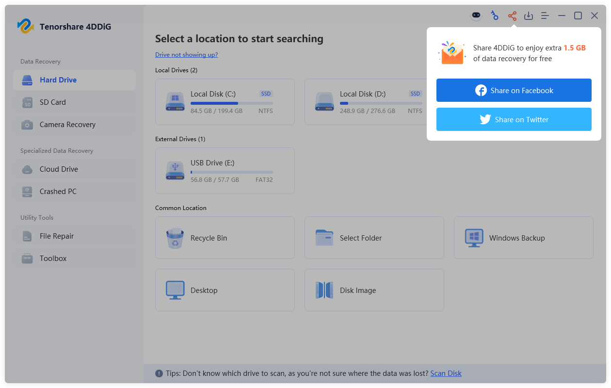 share to earn more free capacity 4ddig