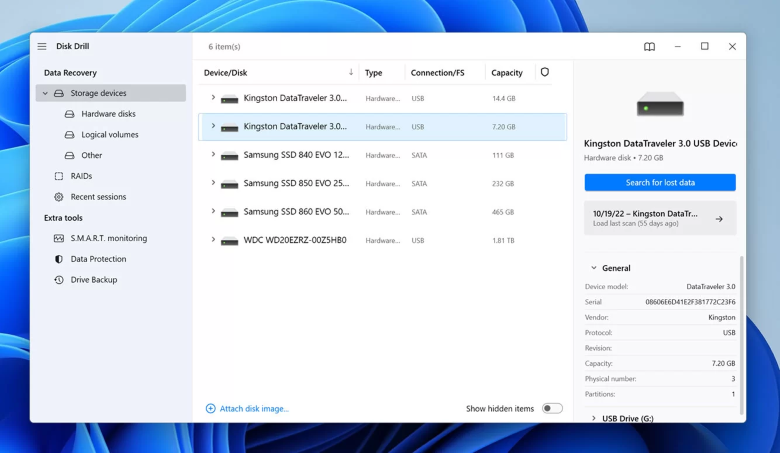 disk drill search for lost data