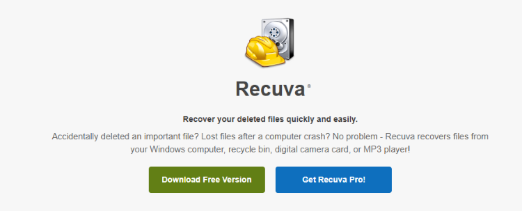 recuva free hard drive recovery software