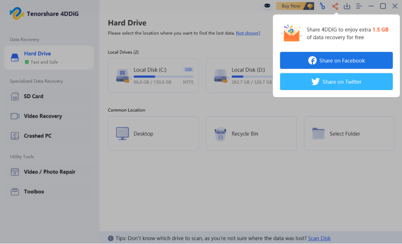 share to get extra gb of data recovery 4ddig